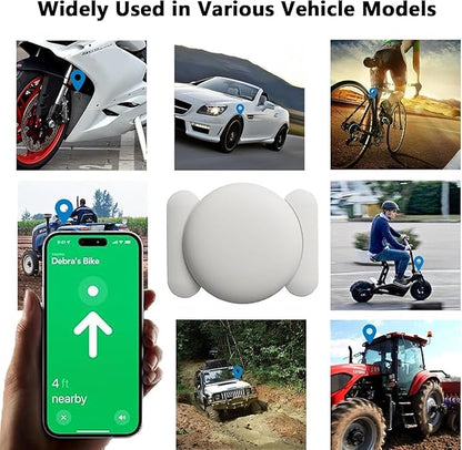 Car GPS Tracking Device for Vehicles, 1PCS Real Time GPS Tracker Work with Find My (iOS Only),Hidden Mini GPS Tracker,No Monthly Fee (White Tracker, White Magnetic Case)