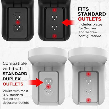 Sound Bass ERA100 Shelf Wall Outlet AC, White, Home, Compatible with Sonos ERA 100, Plug Mount Organizer, Bathroom, Kitchen, Bedrooms, Cord Management, Easy Installation, Mounting Kit Included