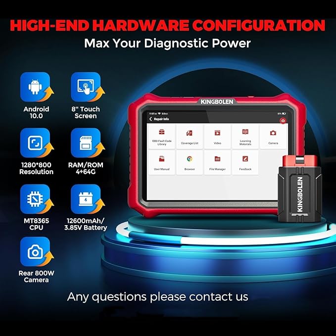 KINGBOLEN K8 Pro OBD2 Scanner Bluetooth 2025 Bidirectional Scan Tool with Lifetime Update(New Model) 8'' All System Diagnostic Tool, ECU Code, 34+ Reset, CANFD&DOIP, V.A.G Guide, FCA AutoAuth