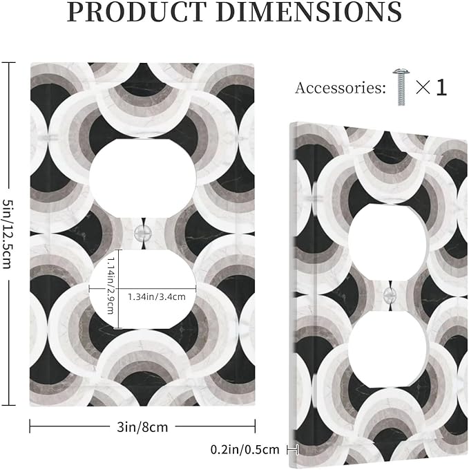 Abstract Art Marble Duplex Outlet Decorative Light Switch Covers Electrical Faceplate Switch Plates for Bathroom Kitchen Home