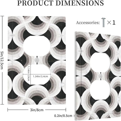Abstract Art Marble Duplex Outlet Decorative Light Switch Covers Electrical Faceplate Switch Plates for Bathroom Kitchen Home