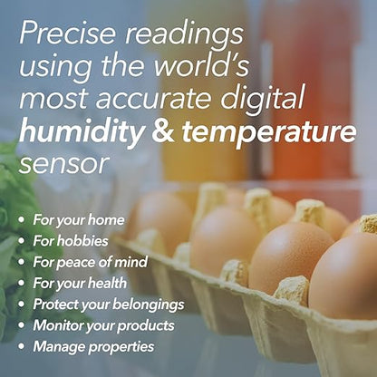 SensorPush HT1 Smart Temperature Sensor & Humidity Sensor - Thermometer & Hygrometer w/App Monitoring - Indoor/Outdoor Temperature and Humidity Monitor w/Heat Index for RV, Fridge & More