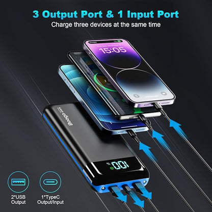 Portable Charger Power Bank 52800mAh Powerbank PD 30W and QC 4.0 Fast Charging Built-in Bright Flashlight LED Display 2 USB 1Type-C Output External Battery Pack for iPhone,Samsung