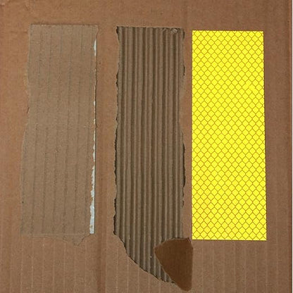 Non Fading Yellow Reflective Stickers 2 inch X 6 inch, Outdoor Waterproof High Visibility Warning Safety Adhesive Reflector Tape (50 Pcs)