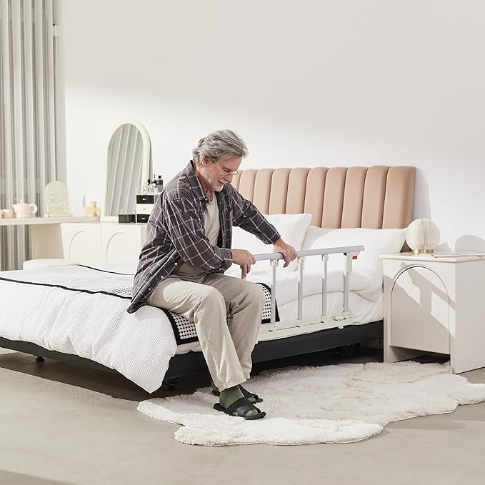 ELENKER Bed Rails for Elderly Adults, Folding Bed Assist Seniors Safety Bed Guard Rail Handle to Prevent Falling Out of Bed, 48.6"x16.3"