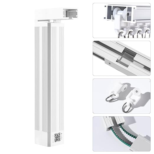 Smart Electric Curtain Motorized Track, Compatible with Alexa Google Assistant & Siri, Tuya App Remote Control, Adjustable to 5.2m(204 inch) for Living Room & Bedroom