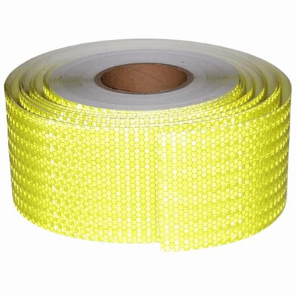 Fluorescent Yellow Reflective Tape Outdoor Waterproof 4 inch Wide, High Visibility Warning Safety Industrial Marking Tape (168 feet)
