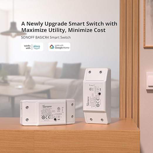 SONOFF BASICR4 Wi-Fi Smart Switch,DIY Module for Smart Home Automation Solution,Compatible with Alexa & Google Home Assistant,2 Pack