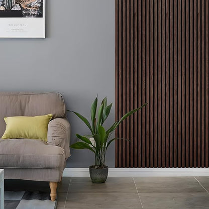 Wood Panels for Wall - Oak Acoustic Wall Panels - 4PK Wall Wood Panels - 94.49” x 12 - Soundproof Wall Panels for Decor - Acoustic Slat Wood Wall Panels for Interior Decoration of Walls (Oak) (Walnut)