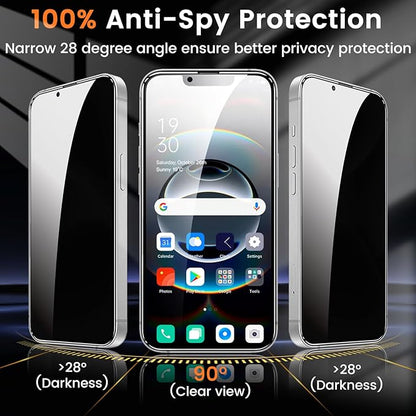 3+3 Pack Privacy Screen Protector for iPhone 16e 6.1-Inch with 3 Pack Camera Lens Protector, Anti Spy Tempered Glass Film 9H Hardness Bubble Free Case Friendly