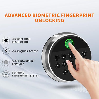 HSGCJS Biometric Fingerprint Safe Box with Digital Keypad, Security Safe for Home, Office and Hotel - 1.2 Cubic Feet