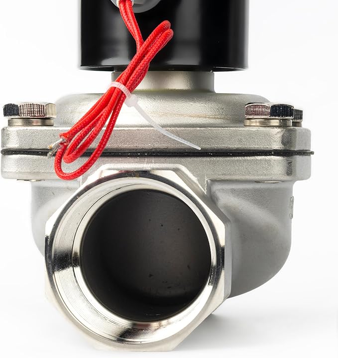U.S. Solid 2" Solenoid Valve - 110V AC Stainless Steel Electric Solenoid Valve, Normally Closed, Viton Seal