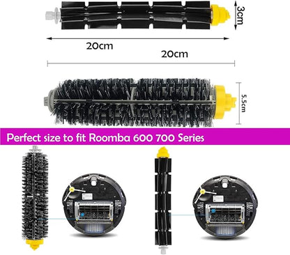 3 Sets Replacement Bristle & Flexible Beater Brush Compatible with iRobot Roomba 600 and 700 Series 614 618 630 635 640 645 650 652 655 660 665 670 671 675 680 690 692 694 695 760 770 780 790 Robot.