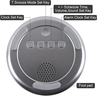 winshine Touch Wake Up Night Light with Sunrise Simulation Alarm Clock, 3 Ways Dimmable Warm White Bedside Lamp for Kid Bedrooms RGB Ambient Table Nightstand Light,Sleep Aid Snooze Timer Mode