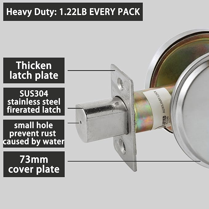 in-Use/Vacant Commercial Deadbolt, Heavy Duty Satin Chrome Grade 2 Privacy Indicator Deadbolt for Bathroom/Office, UL3 Hour Fire Rated, Left&Right Handed, 2 3/4" Backset, 9 Packs