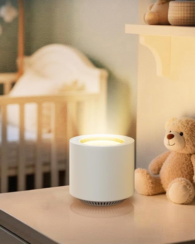 Baby White Noise Machine: Red Light Therapy Sleep Sound Machine with 38 Soothing Sounds & Calming Womb Soother Shusher, Memory Function, Dimmable Nursery Night Light with Timer, Baby Gift