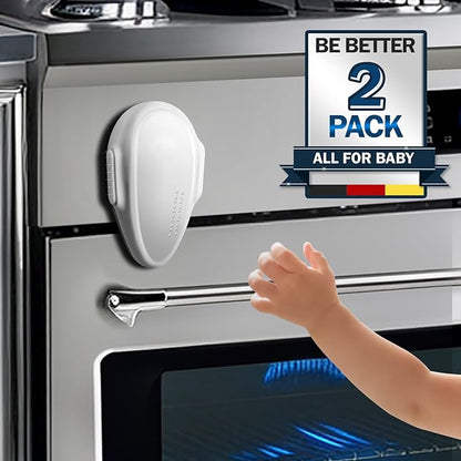 Childproof Oven Door Lock, MCOTOP (2Pack) Oven Safety Lock, Heat-Resistant Material no Tools Need or Drill, Oven Door Lock Child Safety Easy to Install (White)