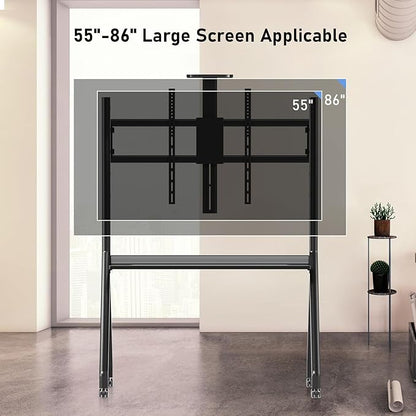 Smart Board Stand for 55"- 86'' Interactive Whiteboard, Mobile Stand for Smart Whiteboard, Lockable Wheels Black