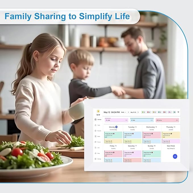 Zyyini 10.1 Inch WiFi Digital Calendar, Smart Family Planner with Touchscreen Display and Mobile Digital Calendar Wall Planner 32GB Memory for Home Scheduling and Chore Tracking (#3)