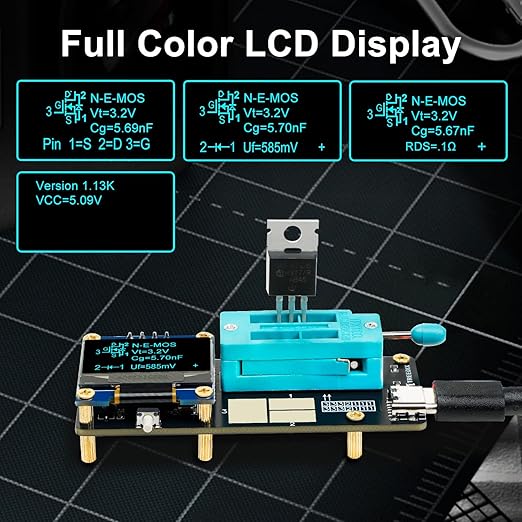 GM328 Transistor Tester – Mosfet Transistor Capacitor Tester, LCR/ESR Meter, SMD Electronic Component Tester for Diode/MOSFET/Capacitor/Resistor (PNP/NPN/Triode/Zener)