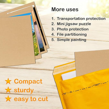Calenzana 3.5x4.5 Browm Corrugated Cardboard Sheets, Flat Card Boards Inserts for Crafts, Packing, Shipping, Moving, Mailing, 200 Pack