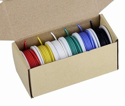 TUOFENG 26awg Wire Flexible Silicone Wire,26 Gauge Tinned Copper Wires Silicone Rubber Insulated (6 Different Colored 33ft / 10m Each)(OD: 1.5 mm) Hook up Wires