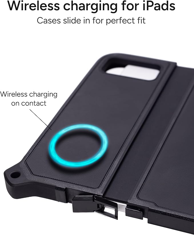 ZAGG ChargeStation Pro for iPad (10th Gen)/ iPad (A16) - Lockable Wireless Charging Station with 5 Rugged Cases – Charges 5 iPads – for Schools, Hospitals, Business & Enterprise