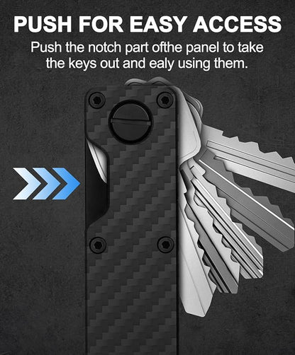Mens Key Organizer - Compact Metallic Key Holder | Minimalist Innovative Keyholder | Smart Keychain Secures 1-5 Keys