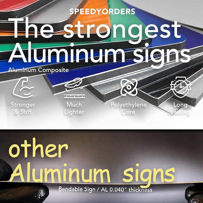 Custom Outdoor Metal Signs: Personalized Aluminum Business Signs, Waterproof, White Aluminum (Green & White, 42x28 In)