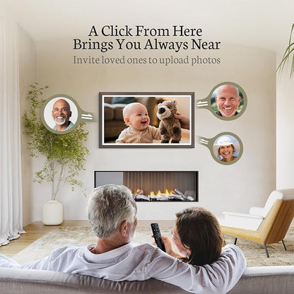 BSIMB Large Digital Picture Frame 27 Inch, 1920x1080 FHD WiFi Digital Photo Frame Electronic 32GB, Wall Mount Included, Share Pictures/Videos via App Easy Setup Gifts for Mom(Non-Touch), Dark Wood