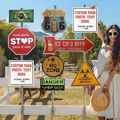 Custom Signs Outdoor Metal Sign - 12 x 12 Personalized Signs for Business, Workplace, Office, Home, Delivery Signs, Road Signs, Garden Signs, Hazard Signs, Intersection Signs, Parking Signs, Decorative Signs