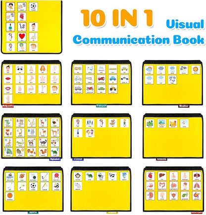 Boczif Visual Communication Book, Nonverbal Communication Board, Autism Language Vocabulary Learning Materials, Speech Articulation Therapy Cue Cards for Kids, Toddler Behavior Book for Home School