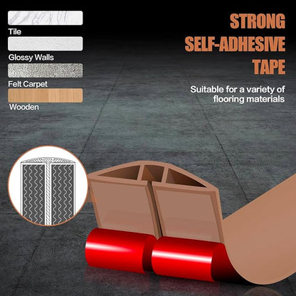 Floor Cord Cover Self Adhesive Cord Hider,3.3FT Cable Management, Extension Strip Protector for Wires, Prevent Cable Trips for Offices, Gyms, Exhibitions Cavity:0.47"(W) x 0.35"(H) Brown
