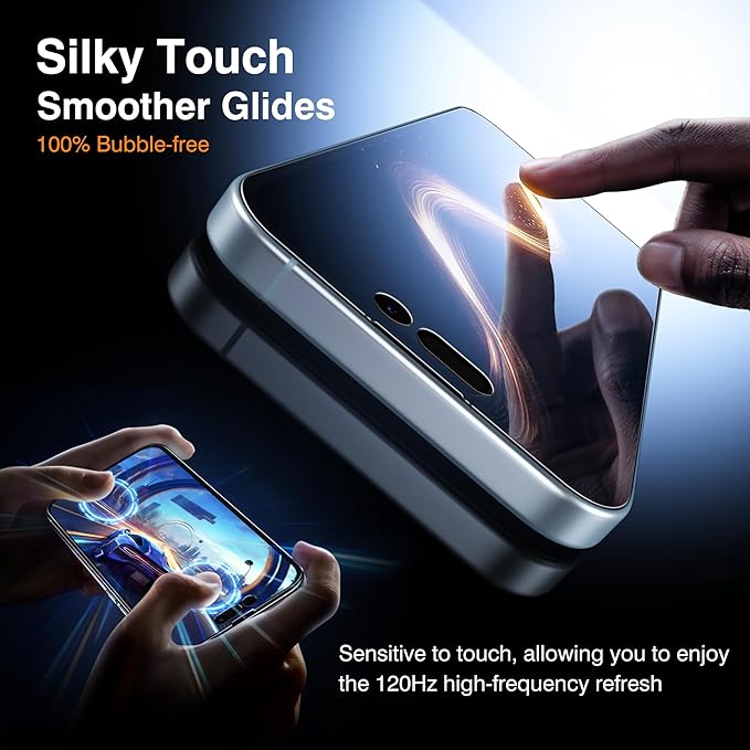 EZ-GLAZ- 4 Pack for iPhone 15 Privacy Screen Protector [6.1"] With 2 Pack Camera Lens Protector, 9H+ Hardness 12FT Military Grade Shatterproof Scratch Resistant Durable Tempered Glass Film with Flawless Fit Kit