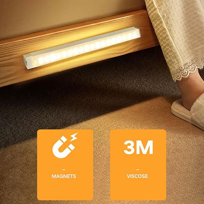 4 PCS Punch-Free Smart Sensor Magnetic Rechargeable Led Lights, Punch Free Smart Sensor Magnetic Light, USB C Rechargeable Closet Under Counter Lighting for Kitchen, Wardrobe (11.8 in White Light)