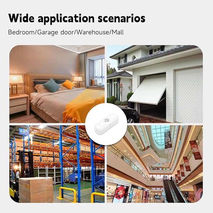 2.4G WiFi Vibration Sensor Shock Alarm Detector SmartLife/Tuya Smart App Notification for Indoor Window Security Door Alarm