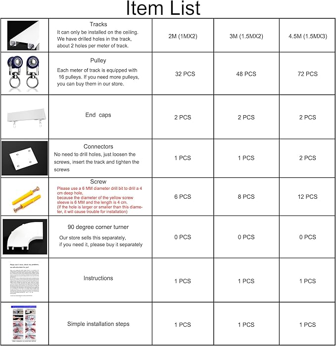 Ceiling Mounted Curtain Track System - Double Rails for Curtains & Drapes - Room Dividers - Sliding Curtain Rail for Window (white, 2m)