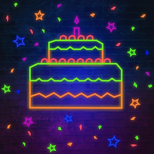 Whaline 6 Colors Neon Gaffer Cloth Tape, Fluorescent Rainbow Color UV Blacklight Tape for UV Party (0.6 inch x 35 feet)