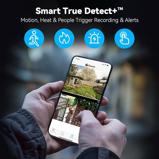 Swann Buddy4K UHD Wireless Video Doorbell & Chime | No Monthly Fee | Ultra-Wide 165° View | Smart Analytics | 2-Way Audio | Night Vision | Easy Installation | Indoor & Outdoor Surveillance | 4KBUDDY