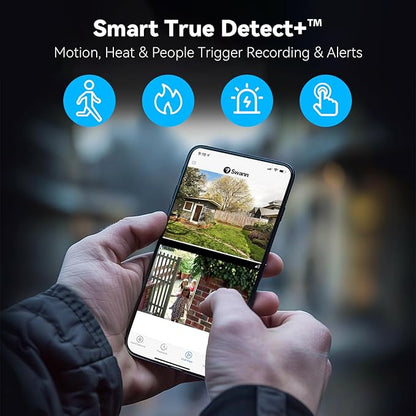 Swann Buddy4K UHD Wireless Video Doorbell & Chime | No Monthly Fee | Ultra-Wide 165° View | Smart Analytics | 2-Way Audio | Night Vision | Easy Installation | Indoor & Outdoor Surveillance | 4KBUDDY