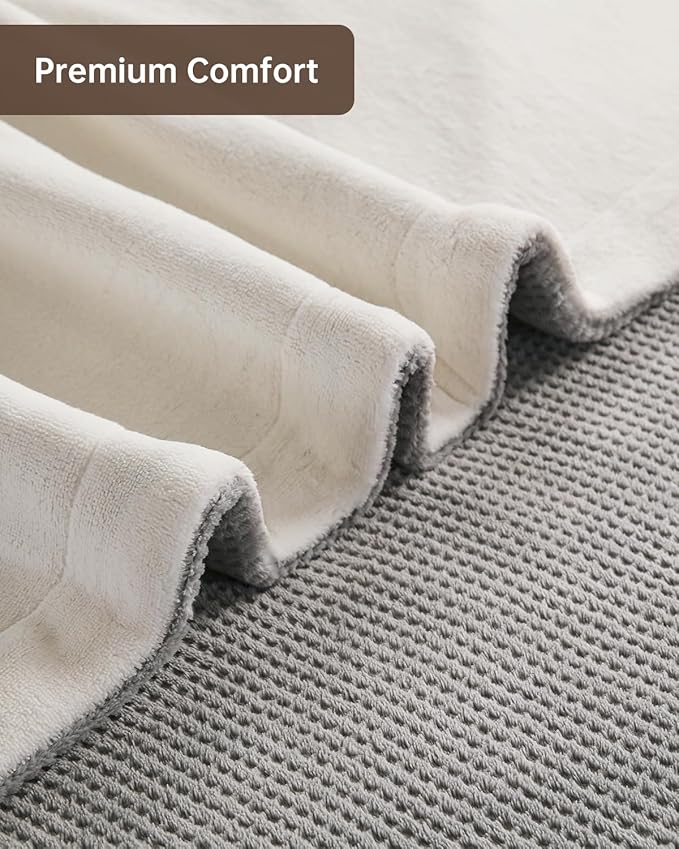 Electric Heated Blanket Queen Size, Washable Blanket Warmer with Dual Control for Home for Adults, Super Cozy Soft Fabric, 84" x 90", 9 Heat Levels, 1-9H Auto-Off, ETL Certified, Gray