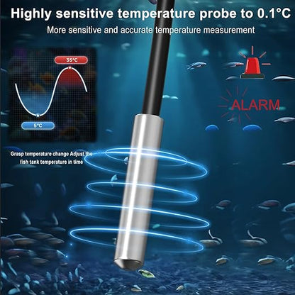 2 pcs Refrigerator Thermometer Freezer Alarm Digital Freezer Thermometer Fridge Thermometer with Extra Sensor high and Low Temperature Alarm (2, Black, ZZ10)