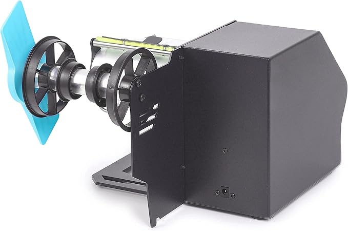U.S. Solid Automatic Label Dispenser for Long Rolls and Fanfold Labels - Translucent and Opaque - Adjustable Speed - Core Sizes 1", 1.5", 3" - Width 0.2-4.7 in - Max. Roll 11 in