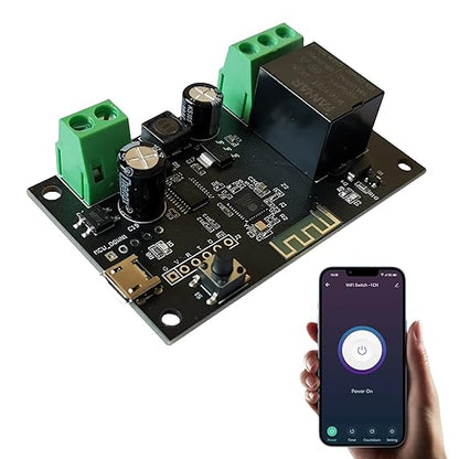 Jane Eyre WiFi Wireless Smart Switch Relay Module Jog Self-Locking Switch Module DIY Smart Home Compatible with TUYA/Smart Life App(1CH)