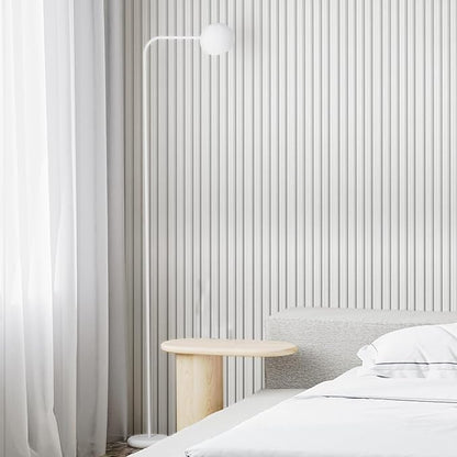 Art3d Slat Wall Panels, WPC Soundproof 3D Wall Paneling for Interior Wall Decor, TV Background, 8-Pack 96 x 6 in. Off-White