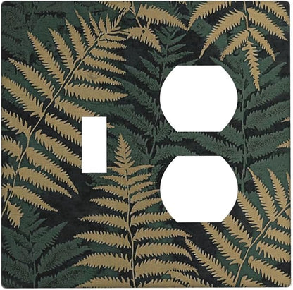 Wallplates Botanical Fern Green Leaf Forest 1 Toggle 1 Duplex Switch Plate Electrical Gfci Faceplate Decorative Light Switch Covers For Bed Room Home Decor