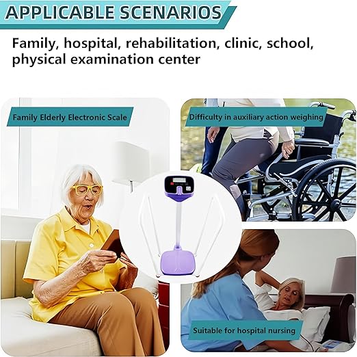Assist The Elderly in Measuring Weight gain While Standing, with an Electronic Scale with armrests, Suitable for use in clinics, Hospitals, Schools, Nursing Homes (Dreamy Purple)