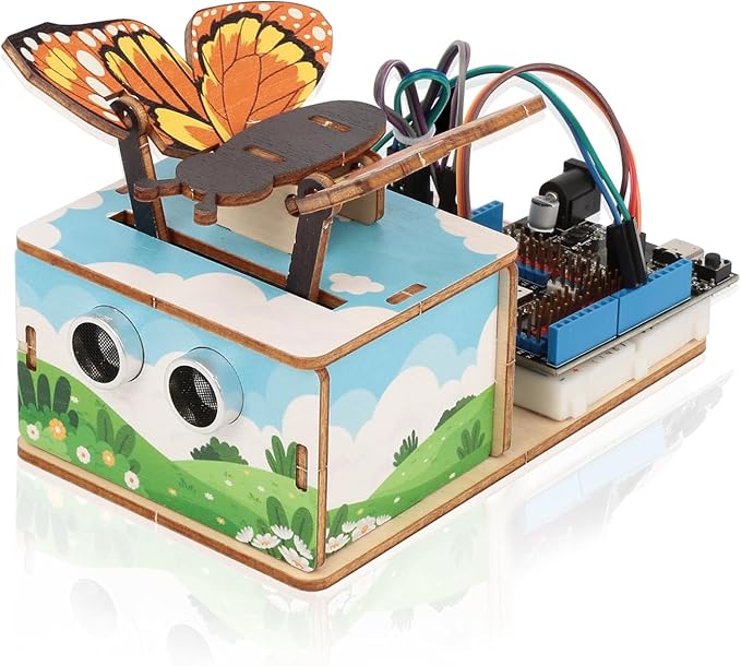 5 Projects, ACEBOTT Basic Coding Electronics Kit for ESP32 WiFi Development Board, Wood Building Crafts Kits, Engineering Experiment Projects for Teens Ages 12+