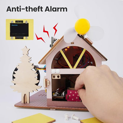 microbit Smart Home Kit for Microbit V1 and V2,STEM Education DIY Coding Kit with Online Tutorial,Programming Electronics Kit for Teens Adults(Without Micro:bit and AAA Battery)