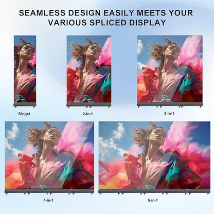 Indoor LED Digital Signage Display with P1.86, LED Poster Screen Frameless Splicing, Advertising Display USB Plug-and-Play & Remote Control for Giant Commercial Events & Rentals (Black, Single)